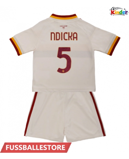 Günstige AS Roma Evan Ndicka #5 Auswärts Trikotsatzt Kinder 2026-27 Kurzarm (+ Kurze Hosen)